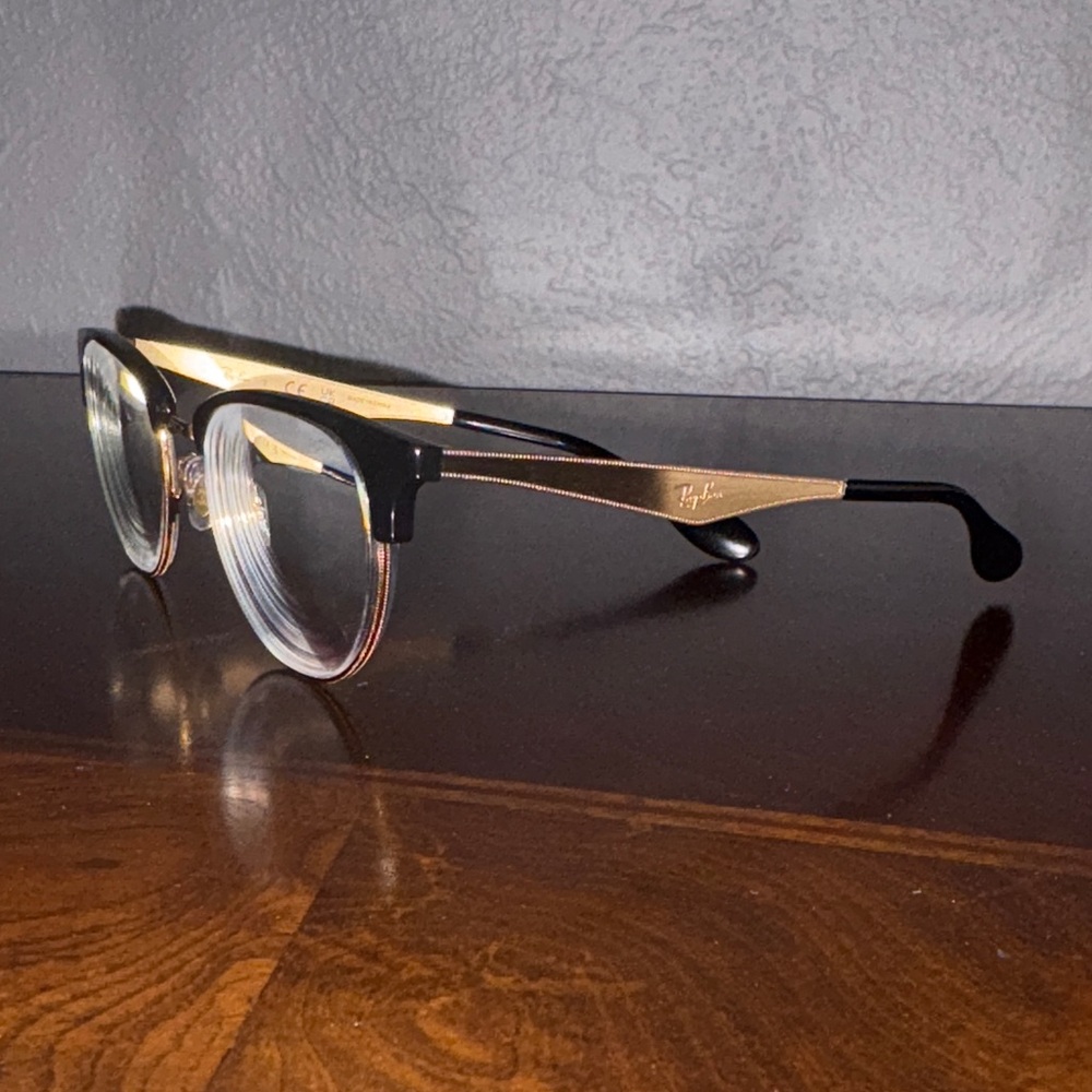 Ray-Ban Black and Gold Glasses